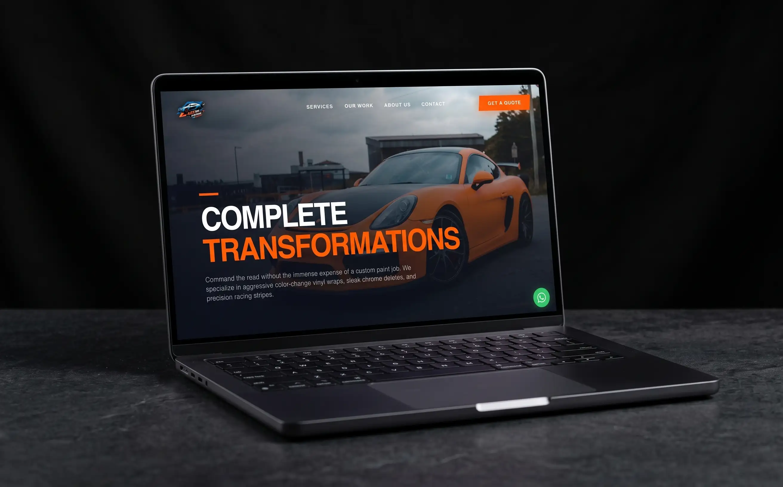 A2Z Pro Customs Automotive Hub Commercial Platform Mockup